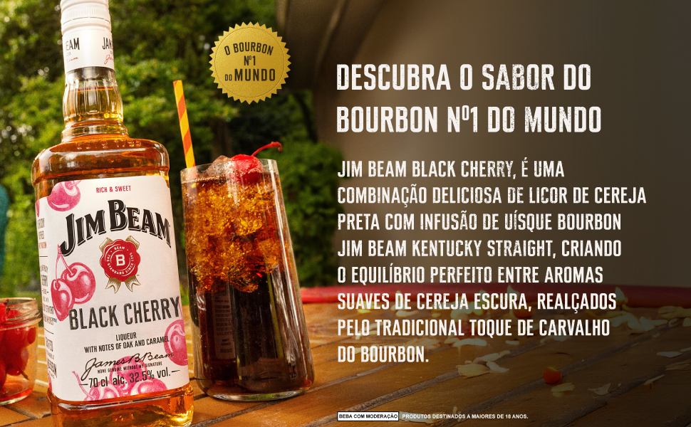Whisky Jim Beam Black Cherry 1000ml na Casa da Bebida